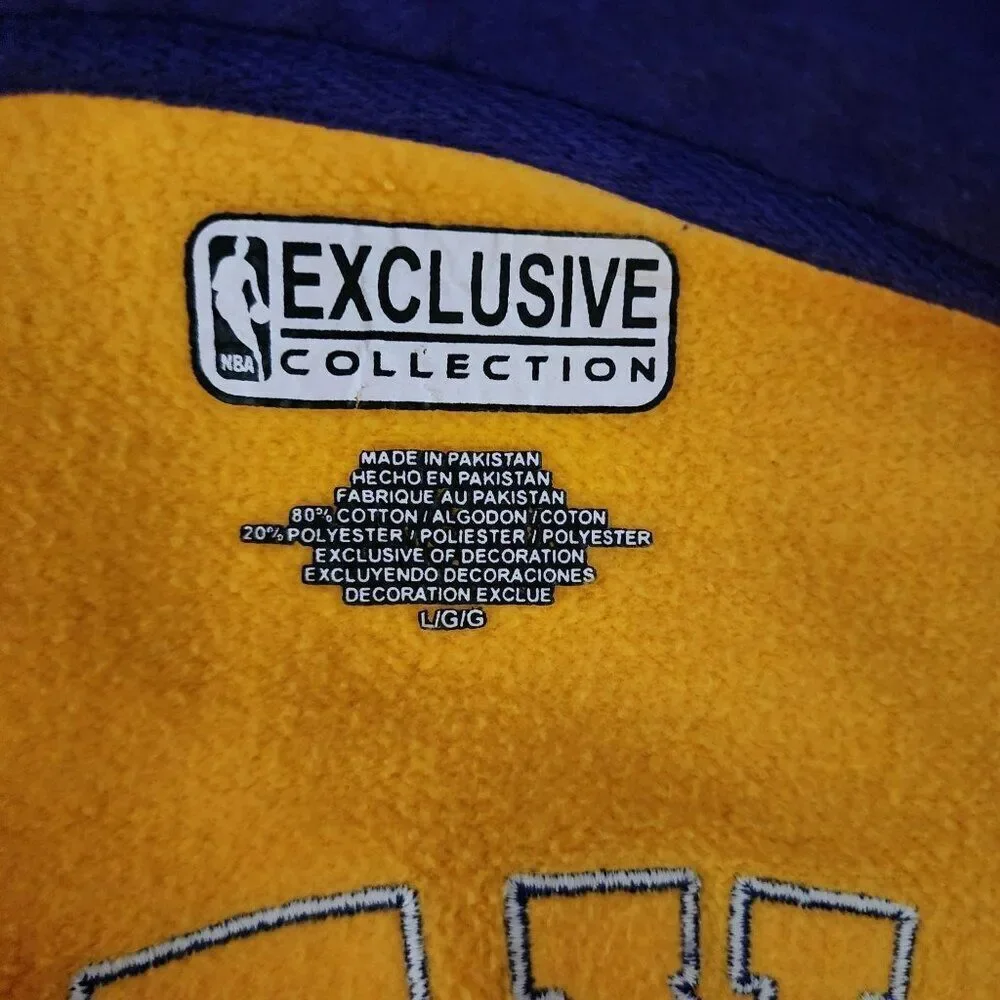 NBA LA Lakers Full Zip Basketball Track Jacket Mens Size L Yellow